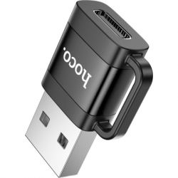 Перехідник UA31D USB M to USB-C F USB2.0 Black HOCO (6942007628143) - Картинка 2