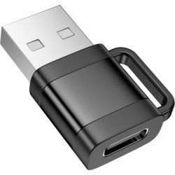Перехідник UA31D USB M to USB-C F USB2.0 Black HOCO (6942007628143) - Картинка 4