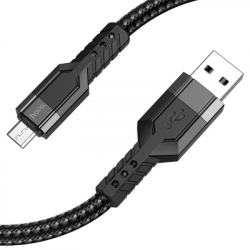 ���� ������ USB 2.0 AM to Micro 5P 1.2m 2.4A nylon aluminum U110 black HOCO (6931474770585)