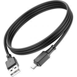 Дата кабель USB 2.0 AM to Micro 5P 1.0m Assistant silicone X101 black HOCO (6942007604055) - Картинка 4