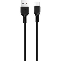   USB 2.0 AM to USB-C 1.0m 3A PVC X20 black HOCO (6957531068846)