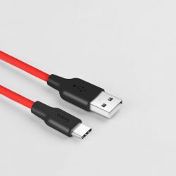 Дата кабель USB 2.0 AM to USB-C 1.0m 2A silicone X21 black+red HOCO (6957531071419) - Картинка 3