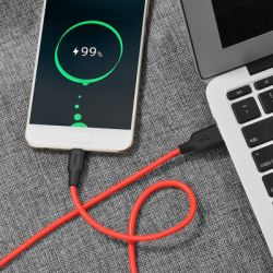 Дата кабель USB 2.0 AM to USB-C 1.0m 2A silicone X21 black+red HOCO (6957531071419) - Картинка 5
