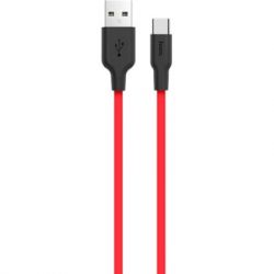���� ������ USB 2.0 AM to USB-C 1.0m 2A silicone X21 black+red HOCO (6957531071419)