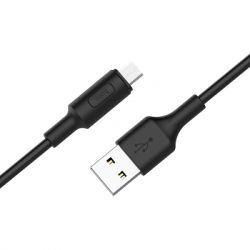 Дата кабель USB 2.0 AM to Micro 5P 1.0m 2A PVC X25 black HOCO (6957531080121) - Картинка 3