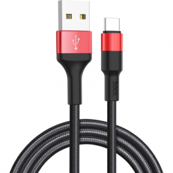���� ������ USB 2.0 AM to USB-C 1.0m 2A 18W nylon X26 black+red HOCO (6957531080251)