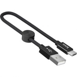 Дата кабель USB 2.0 AM to USB-C 0.25m 3A nylon X35 black HOCO (6931474707451) - Картинка 2