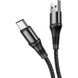 Дата кабель USB 2.0 AM to USB-C 1.0m 3A nylon X50 black HOCO (6931474734235) - Картинка 2