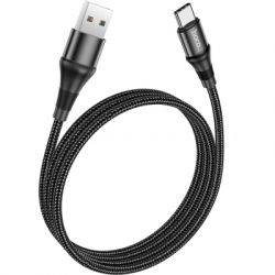 Дата кабель USB 2.0 AM to USB-C 1.0m 3A nylon X50 black HOCO (6931474734235) - Картинка 4