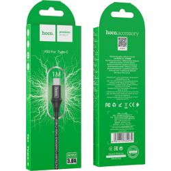 Дата кабель USB 2.0 AM to USB-C 1.0m 3A nylon X50 black HOCO (6931474734235) - Картинка 5