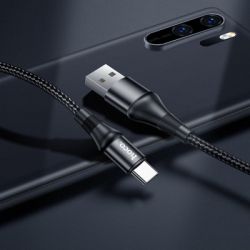 Дата кабель USB 2.0 AM to USB-C 1.0m 3A nylon X50 black HOCO (6931474734235) - Картинка 6