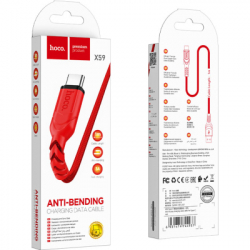 Дата кабель USB 2.0 AM to USB-C 1.0m 3A nylon X59 red HOCO (6931474744937) - Картинка 3