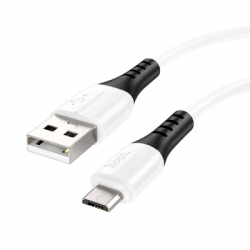 Дата кабель USB 2.0 AM to Micro 5P 1.0m 2.4A silicone X82 white HOCO (6931474768568) - Картинка 2