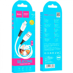 Дата кабель USB 2.0 AM to Micro 5P 1.0m 2.4A silicone X82 white HOCO (6931474768568) - Картинка 3