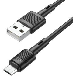   USB 2.0 AM to Micro 5P 1.0m 2.4A PVC X83 black HOCO (6931474770882)