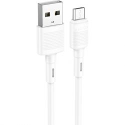 Дата кабель USB 2.0 AM to Micro 5P 1.0m 2.4A PVC X83 white HOCO (6931474770899) - Картинка 2