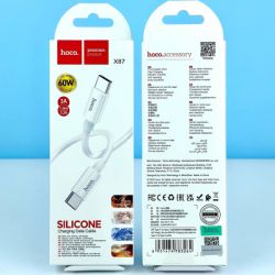 ���� ������ USB-C to USB-C 1.0m Magic silicone PD 60W X87 white HOCO (6931474783264) - �������� 5