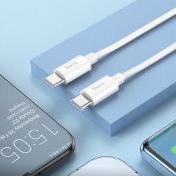 ���� ������ USB-C to USB-C 1.0m Magic silicone PD 60W X87 white HOCO (6931474783264) - �������� 6