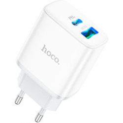 Зарядний пристрій HOCO C105A Stage 1xUSB-C PD20W + 1xUSB QC3.0 + cable USB-C to USB-C White (6931474782922) - Картинка 6