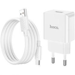 Зарядное устройство HOCO C106A Leisure USB + cable USB to USB-C 10.5W White (6931474783912) - Картинка 3