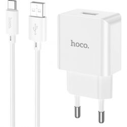   HOCO C106A Leisure USB + cable USB to USB-C 10.5W White (6931474783912)