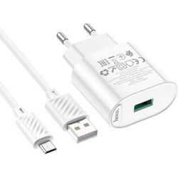 �������� ������� HOCO C109A Fighter USB QC3.0 + cable Micro 5P White (6931474784827) - �������� 2