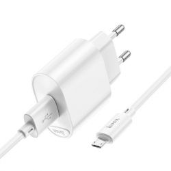 �������� ������� HOCO C109A Fighter USB QC3.0 + cable Micro 5P White (6931474784827) - �������� 5