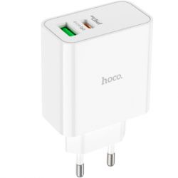 �������� ������� HOCO C113A Awesome 1xUSB-C PD65W + 1xUSB QC3.0 White (6931474790910)
