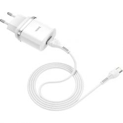 Зарядное устройство HOCO C12Q Smart USB QC3.0 + cable USB to USB-C 18W White (6931474716309) - Картинка 4