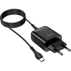 Зарядное устройство HOCO C72Q Glorious USB QC3.0 + cable USB to USB-C 18W Black (6931474732545) - Картинка 3