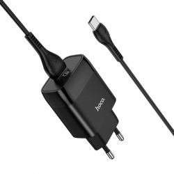 Зарядное устройство HOCO C72Q Glorious USB QC3.0 + cable USB to USB-C 18W Black (6931474732545) - Картинка 4