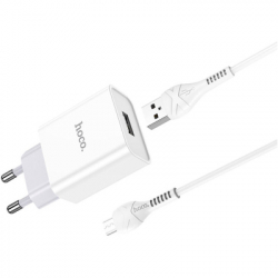Зарядное устройство HOCO C81A Asombroso USB + cable Micro 5P 10.5W White (6931474727954) - Картинка 3