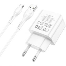   HOCO C98A Proton USB QC3.0 + cable USB to USB-C White (6931474766878) -  2