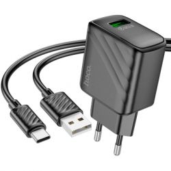 �������� ������� HOCO CS21A Rich USB QC3.0 + cable USB to USB-C Black (6942007609906) - �������� 2
