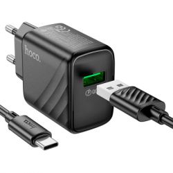 �������� ������� HOCO CS21A Rich USB QC3.0 + cable USB to USB-C Black (6942007609906) - �������� 5