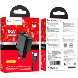 �������� ������� HOCO CS21A Rich USB QC3.0 + cable USB to USB-C Black (6942007609906) - �������� 6