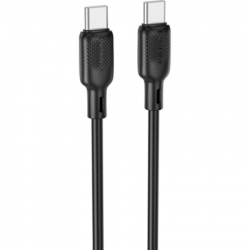 Дата кабель USB-C to USB-C 2.0m 60W Lenny silicone BX113 black BOROFONE (6941991115516) - Картинка 2