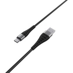 Дата кабель USB 2.0 AM to USB-C 1.0m 2.4A nylon BX32 black BOROFONE (6931474710451) - Картинка 2