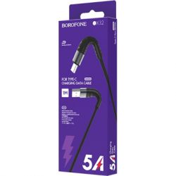 Дата кабель USB 2.0 AM to USB-C 1.0m 2.4A nylon BX32 black BOROFONE (6931474710451) - Картинка 3