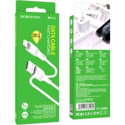 Дата кабель USB 2.0 AM to Lightning 1.0m 2.4A PVC BX43 white BOROFONE (6931474735584) - Картинка 3