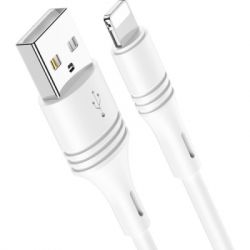   USB 2.0 AM to Lightning 1.0m 2.4A PVC BX43 white BOROFONE (6931474735584)