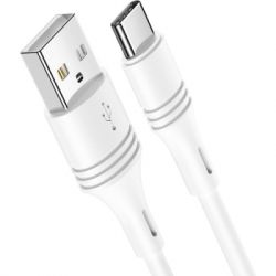 ���� ������ USB 2.0 AM to USB-C 1.0m 3A PVC BX43 white BOROFONE (6931474735607)