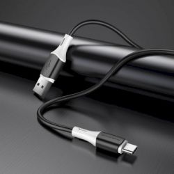 Дата кабель USB 2.0 AM to USB-C 1.0m 3A silicone BX79 black BOROFONE (6974443384789) - Картинка 4