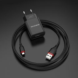 Зарядное устройство BOROFONE BA20A Sharp USB + cable USB to Micro 5P 10.5W Black (6931474702135) - Картинка 7