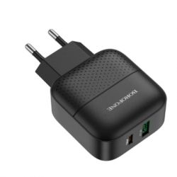 �������� ���������� BOROFONE BA46A Premium 1xUSB-C PD + 1xUSB QC3.0 18W Black (6931474727336)