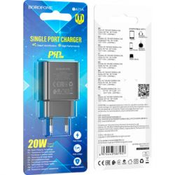 Зарядний пристрій BOROFONE BA71A Power USB-C PD20W Black (6974443387957) - Картинка 4