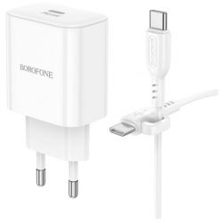 �������� ������� BOROFONE BA81A USB-C PD20W + cable USB-C to USB-C White (6941991108204) - �������� 3