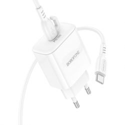 �������� ������� BOROFONE BA81A USB-C PD20W + cable USB-C to USB-C White (6941991108204) - �������� 4