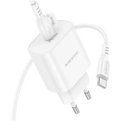 Зарядний пристрій BOROFONE BA82A Platinum USB-C PD25W + cable USB-C to USB-C White (6941991112270) - Картинка 3