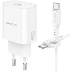 Зарядний пристрій BOROFONE BA82A Platinum USB-C PD25W + cable USB-C to USB-C White (6941991112270) - Картинка 4